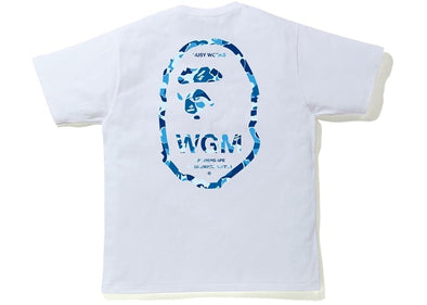 BAPE "ABC Camo WGM Ape Head" Tee White/Blue