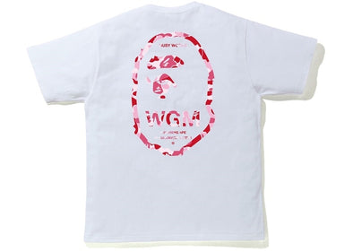 BAPE "ABC Camo WGM Ape Head" Tee White/Pink