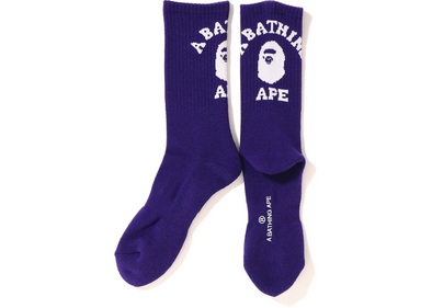 BAPE "College" Socks Purple