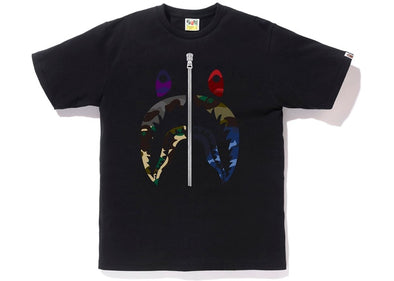 BAPE "Mix Camo" Shark Tee Black