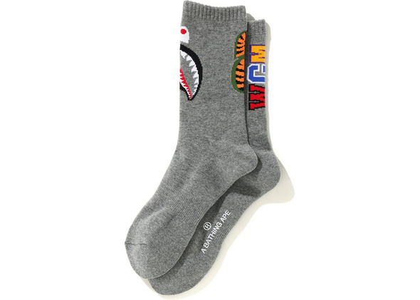 BAPE "Shark" Socks Grey