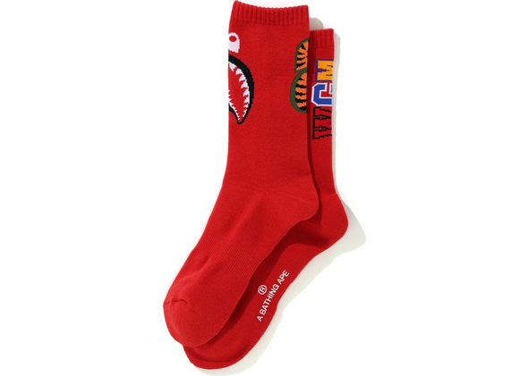 BAPE "Shark" Socks Red