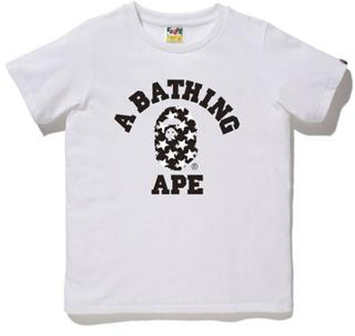 BAPE STA Pattern "College" Tee White/Black