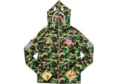 BAPE X Adidas SB Shark Hoodie Green