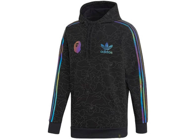 BAPE X Adidas "Tech Reflective" Hoodie Black