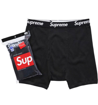 Supreme X Hanes Boxer Briefs (4 Pack) Black