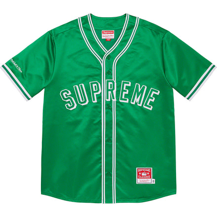Supreme Mitchell & Ness "Satin" Baseball Jersey Green