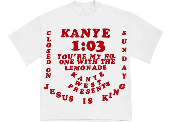 Kanye West X CPFM "Jesus is King 1:03" Tee White