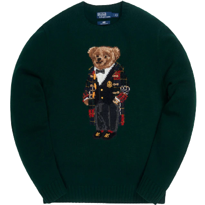 Kith x Polo "Holiday Toggle Coat Bear" Crewneck Green