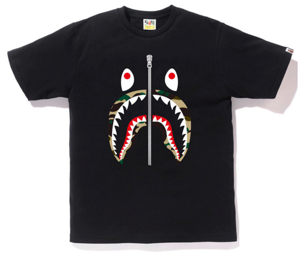 BAPE 1st Camo "Front Shark" Tee Black/Yellow