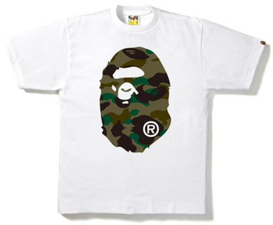 BAPE 1st Camo "Big Ape Head" Tee White/Green