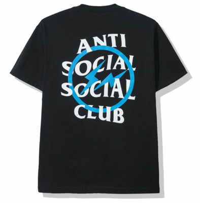 Anti Social Social Club X Fragment "Blue Bolt" Tee Black