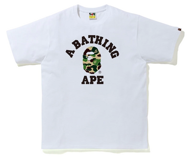 BAPE ABC Camo "College" Tee White/Green