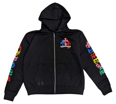 Chrome Hearts "Multi Color Cross Cemetery" Zip Up Black