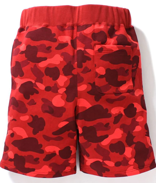 BAPE "Color Camo" Sweat Shorts Red