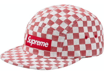 Supreme "Checkerboard" Camp Cap Red