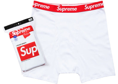 Supreme X Hanes Boxer Briefs (4 Pack) White