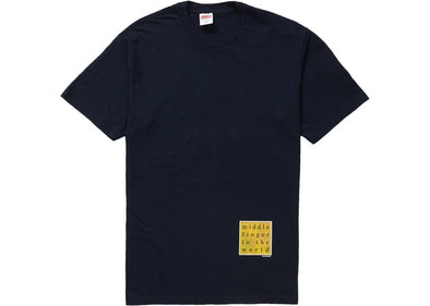Supreme "Middle Finger to the World" Tee Navy