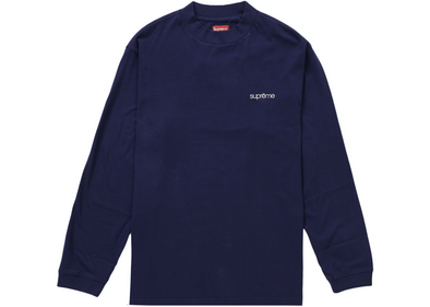 Supreme "Mock Neck" L/S Tee Dark Navy