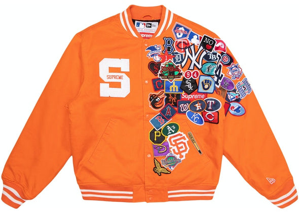 Supreme x New Era x MLB Varsity Jacket Orange