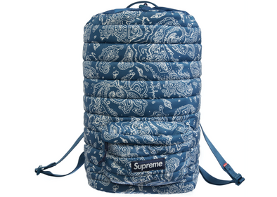 Supreme "Puffer" Backpack Blue Paisley