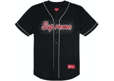Supreme "Rhinestone" Baseball Jersey Black