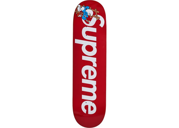 Supreme Smurfs Skateboard Deck Red
