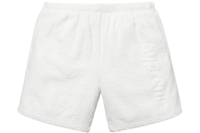 Supreme "Terry Logo" Shorts White