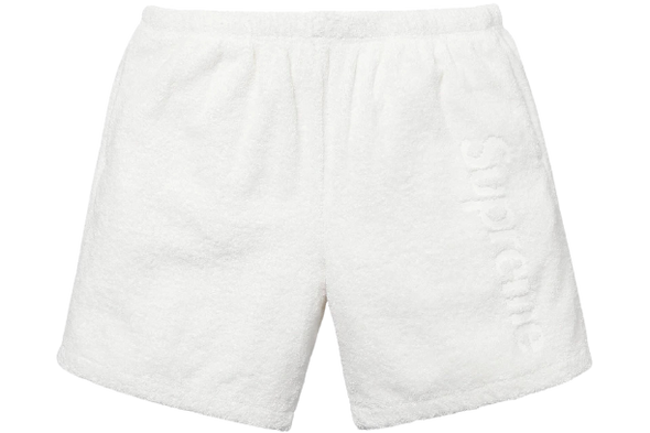 Supreme "Terry Logo" Shorts White
