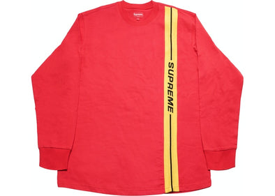 Supreme "Vertical Logo" Tee L/S Red