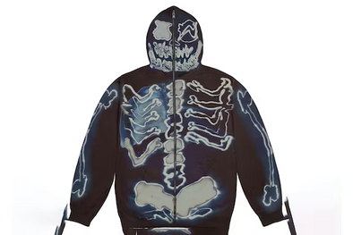 Travis Scott Cactus Jack x Fragment "Skeleton Graffiti" Full Zip Hoodie