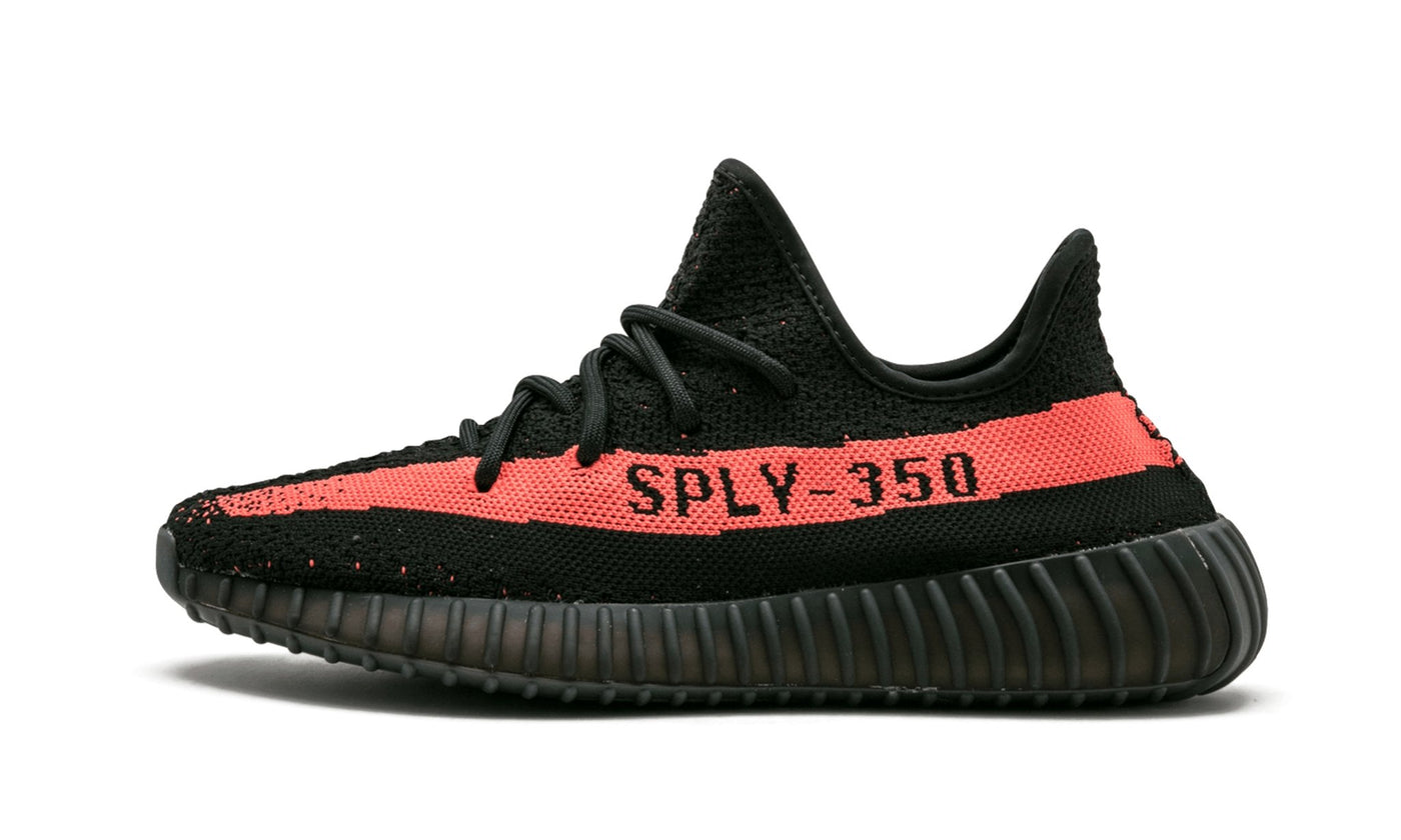  adidas Men's Yeezy Boost 350 V2, White/CORE Black/RED, 9.5 M  US
