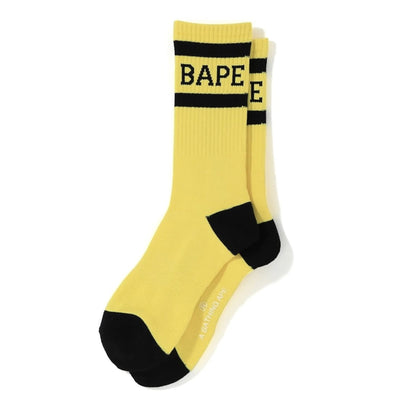 BAPE "Logo Stripe" Socks Yellow