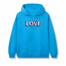Anti Social Social Club "Love Logo" Hoodie Blue