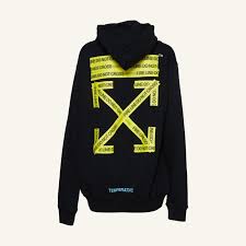 Off-White "Fire Tape" Hoodie Black