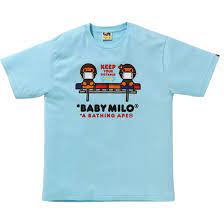 BAPE Baby Milo "Keep Your Distance" Tee Blue