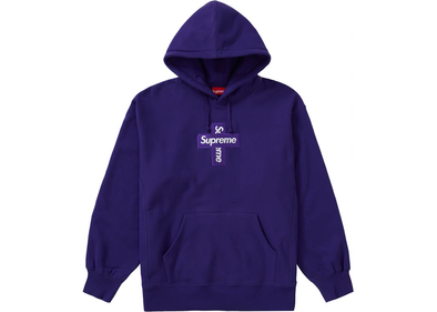 Supreme "Cross Box Logo" Hoodie Purple