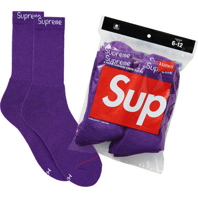 Supreme X Hanes Socks (4 Pack) Purple