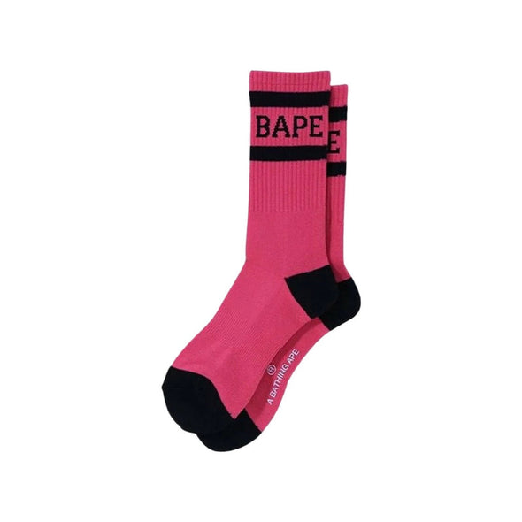 BAPE "Logo Stripe" Socks Pink