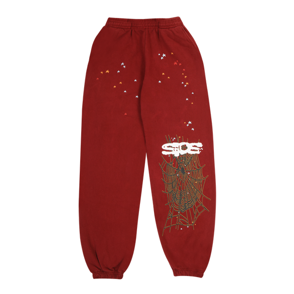 Sp5der "Logo" Sweatpants Maroon