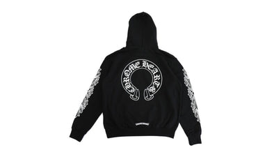 Chrome Hearts Horse Shoe Floral Pullover Hoodie Black