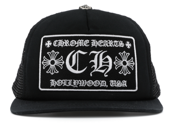 Chrome Hearts "CH Hollywood" Trucker Hat Black/Black